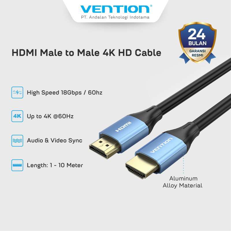 Promo Vention Kabel Hdmi Male To Male 4k Hdr Cable Aluminum Alloy promo-vention-kabel-hdmi-male-to-male-4k-hdr-cable-aluminum-alloy