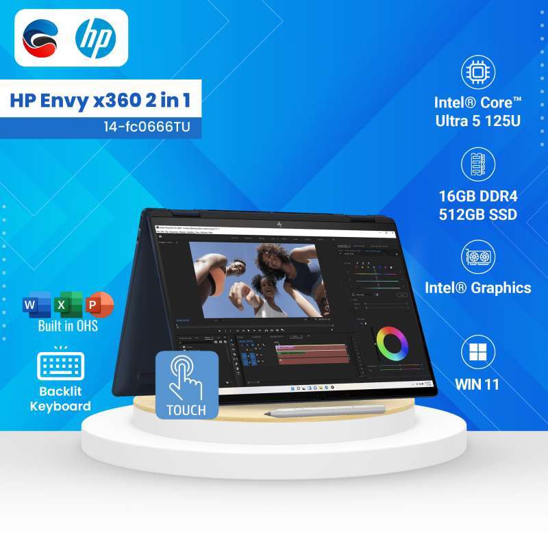 Promo Hp Laptop Envy X360 14 Fc0666tu Intel Ultra I5 125u 16gb