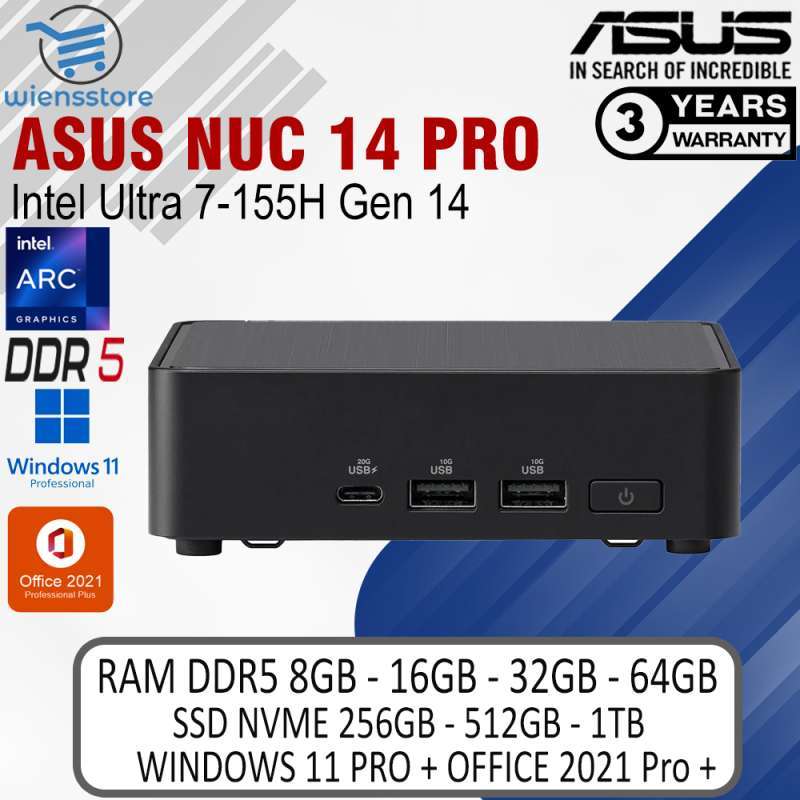 MINI PC INTEL NUC PRO ASUS NUC PRO i7 GEN 14 ULTRA FULLSET WIN11 +RAM  +SSD |ASUS NUC14RVKU7 NUC 14RVKU7