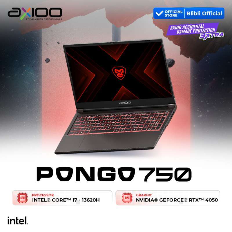 Axioo Pongo 750 Core i7 dengan Layar FHD 144Hz dan Grafis RTX 4050, 16GB RAM, Sempurna untuk Gaming dan Produktivitas Tinggi
