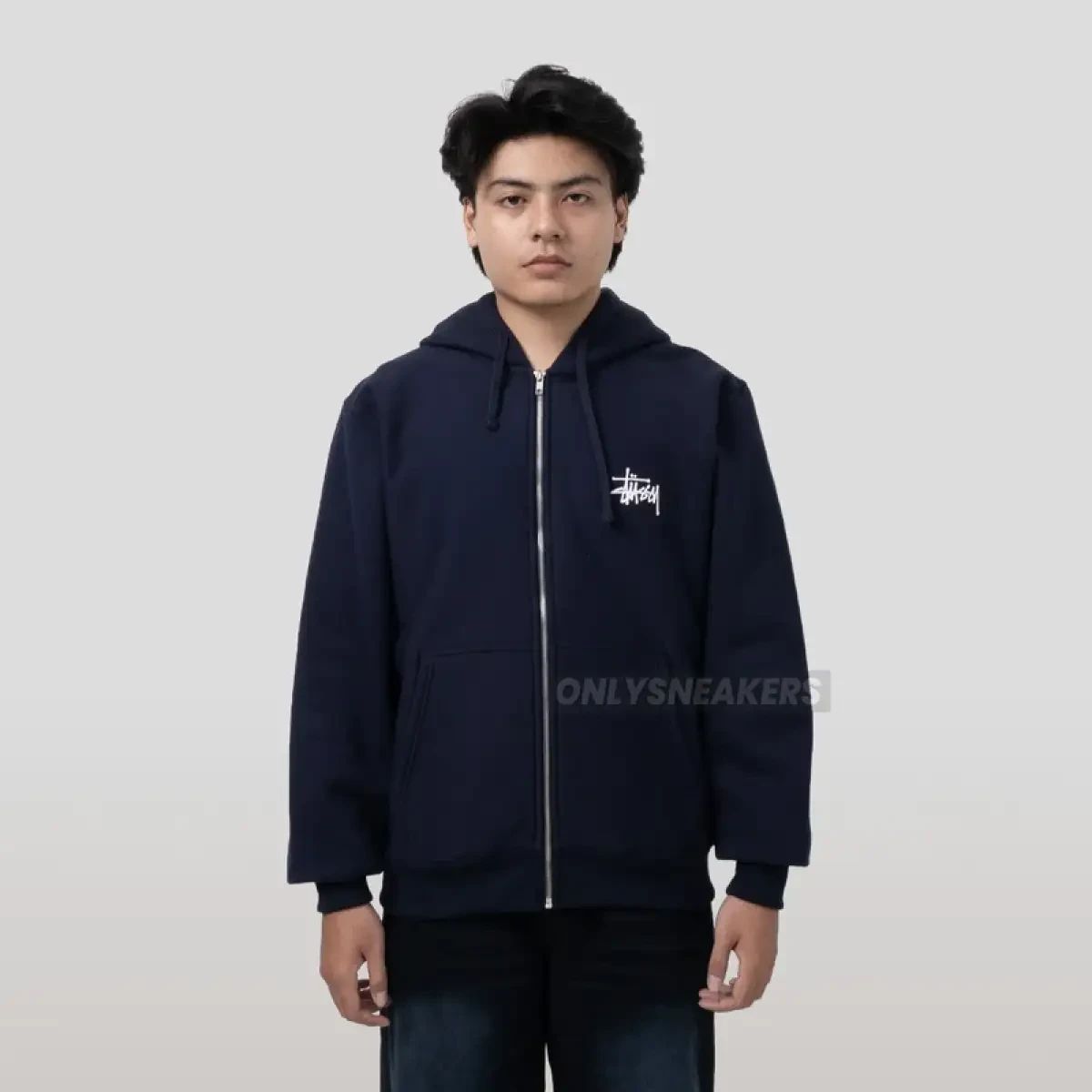 Jual Stussy Basic Stussy Zip Navy Hoodie Di Seller Onlysneakers
