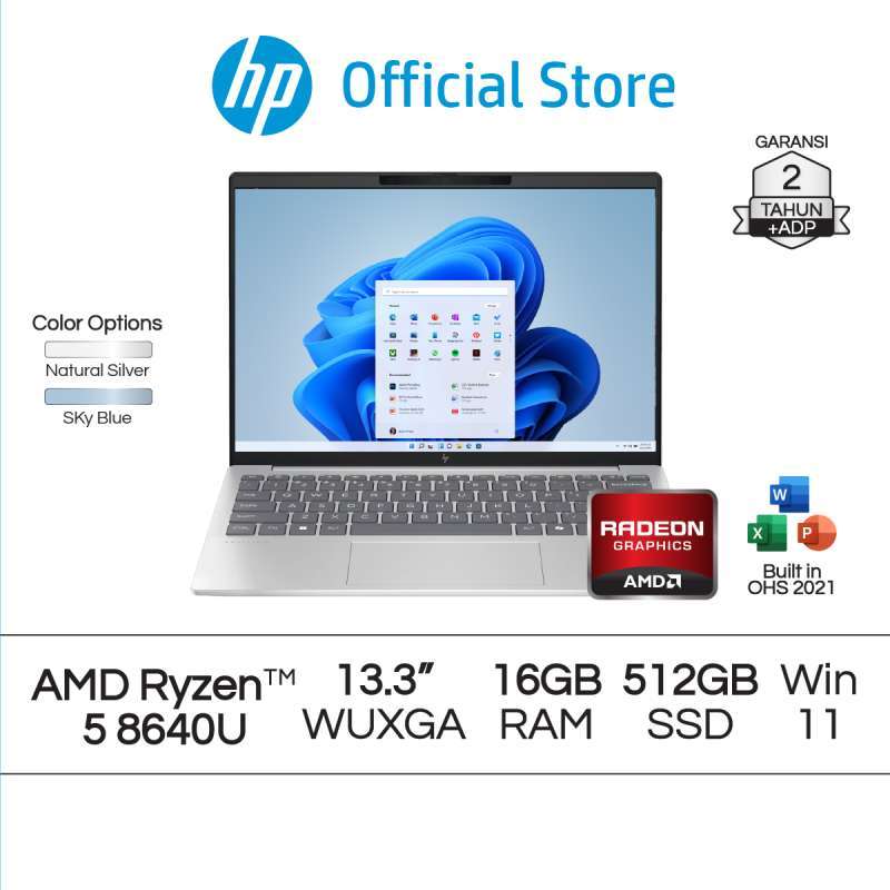 Laptop HP Pavilion Aero untuk Kerja dengan AMD Ryzen 5, Layar Sentuh 13.3, 16GB RAM, dan Berat <1 Kg, Ideal bagi Profesional dan Pemakaian Harian