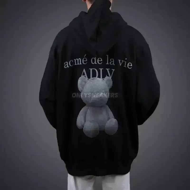 ADLV SMALL BEAR LOGO BLACK HOODIE (100% AUTHENTIC)