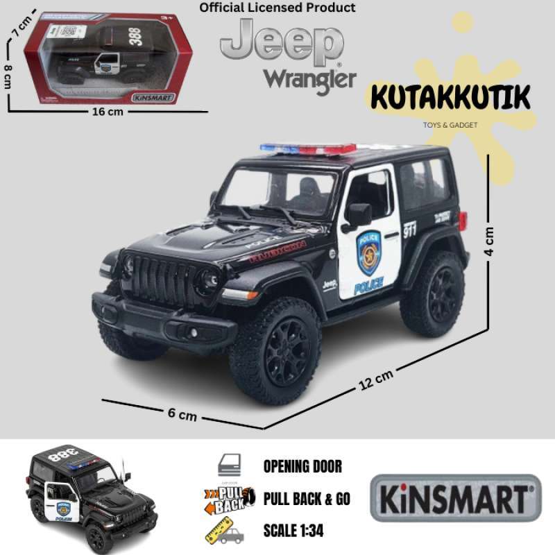 Modellino Jeep Wrangler 1:34 Kinsmart 2018 Jeep Wrangler Rubicon 1:34 ...