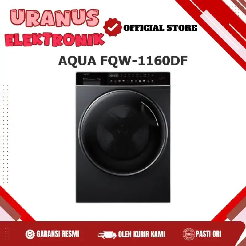 Promo Aqua Fqw-1160df Mesin Cuci Front Loading Wash And Dryer 11 