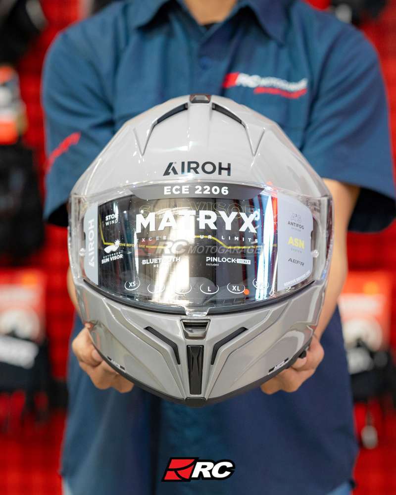 Jual Helm Motor Full Face Airoh Matryx Cement Grey Gloss