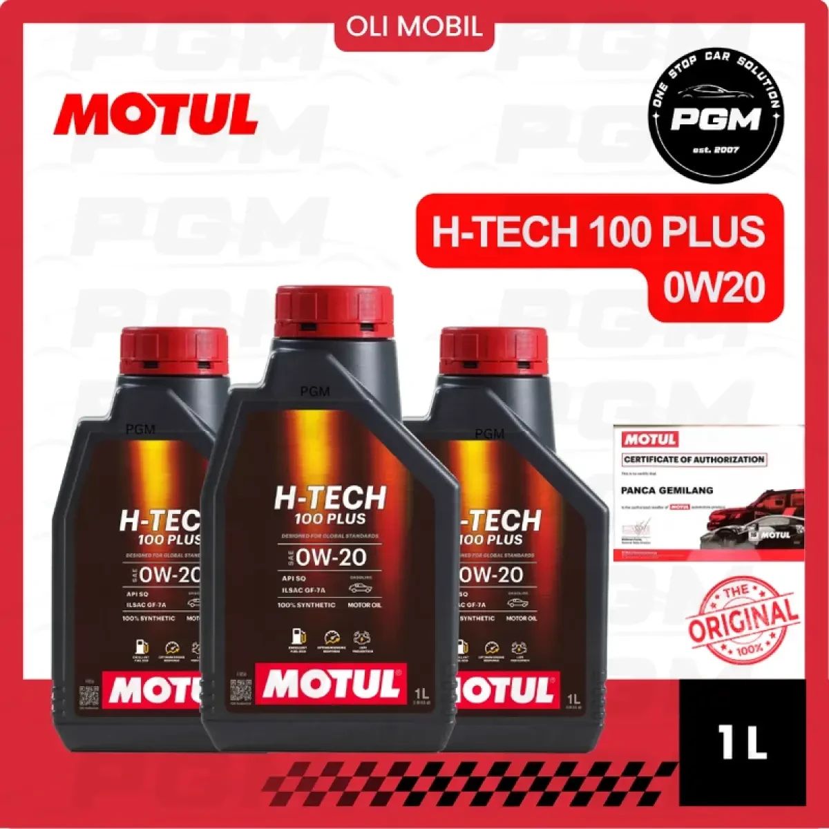 Jual Motul H-tech 100 Plus 0w20 Api Sq 1l (dijamin Ori 100%) Di