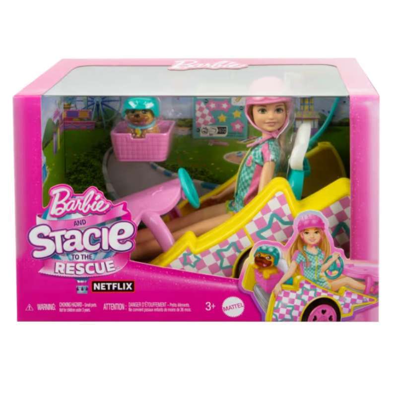 Promo Barbie Stacie Racer Doll With Go-kart Toy Car Hrm08 Diskon