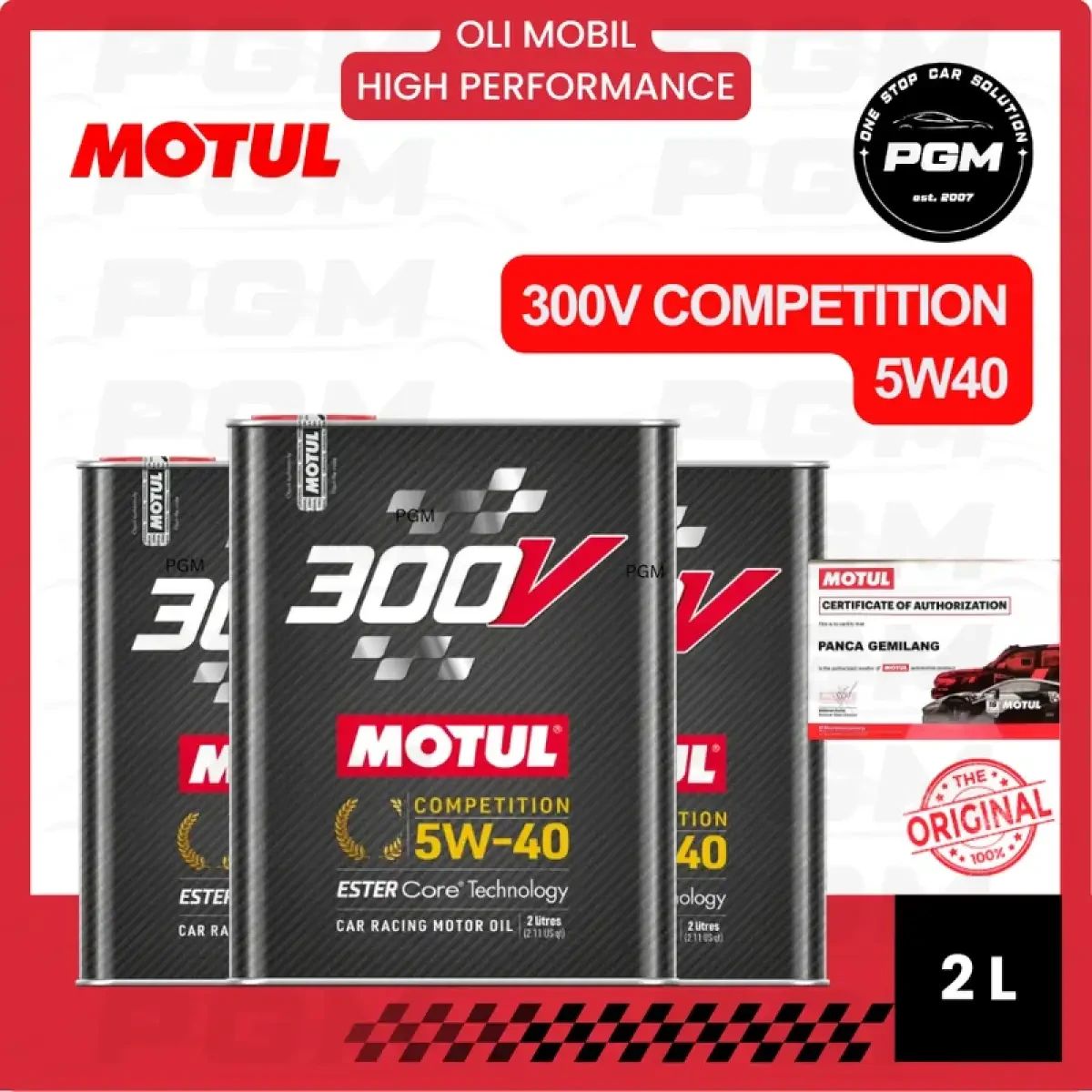Jual Oli Mobil Motul 300v Competition 5w40 2l (dijamin Ori 100