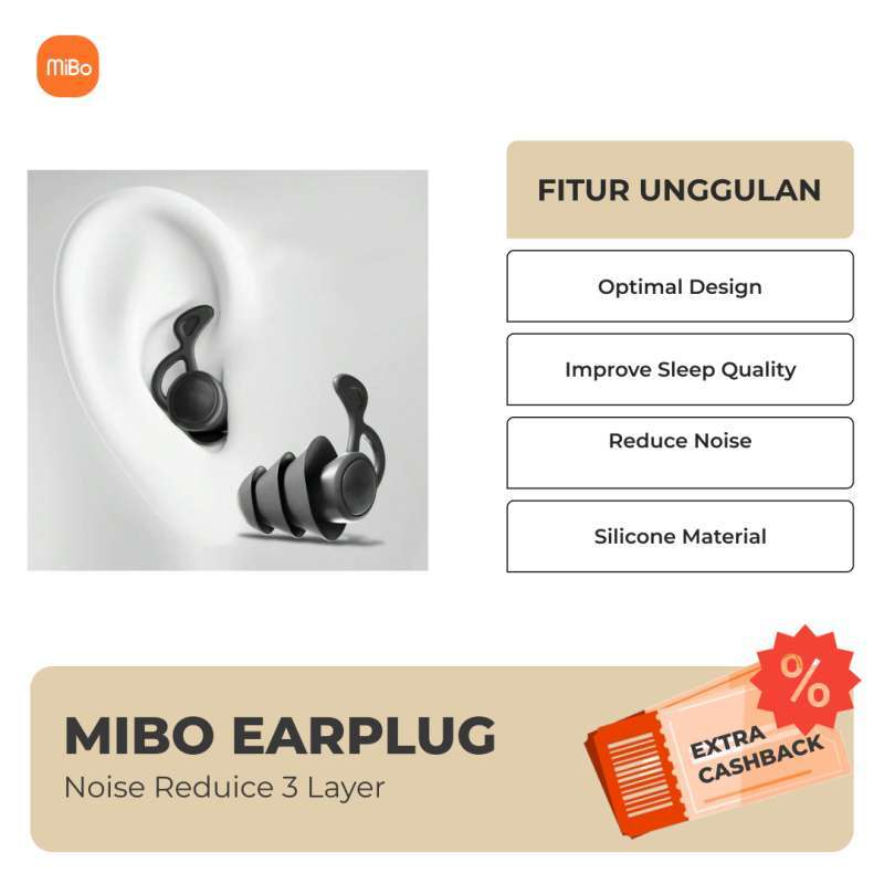 Mibo Penutup Telinga Earplug Noise Reduction Layer