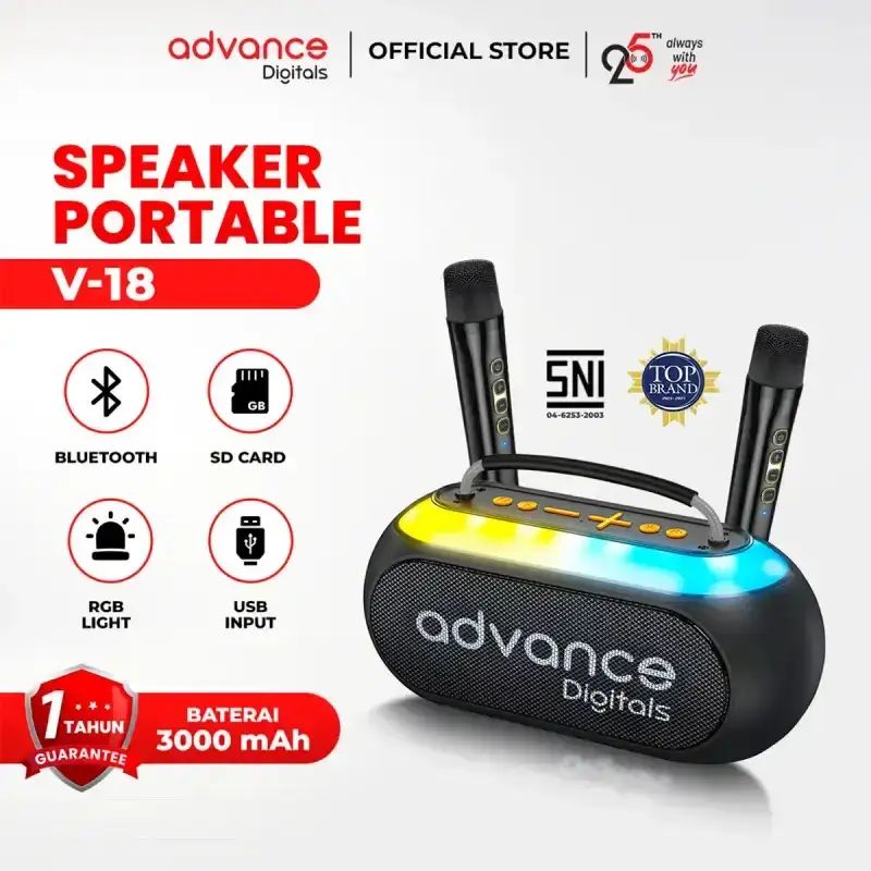 Promo Advance Digitals Audio Speaker Advance V18 Portable Speaker Dual ...