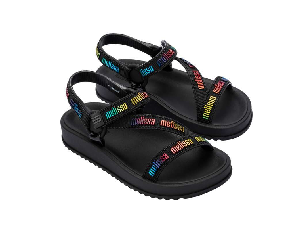 Mini Melissa SS25 Stripes M Lover Inf Black Sepatu Anak Perempuan  (35958BD4420)