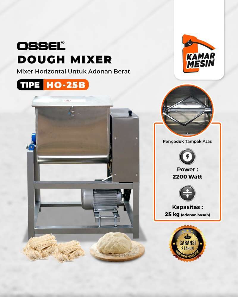 OSSEL Dough Mixer Mixer Adonan Berat Horiozontal Mixer Mie 25 kg HO-25B  Ossel