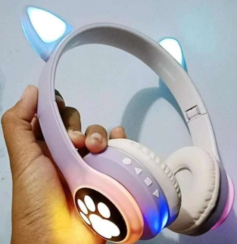 Promo Headphone Bluetooth Wireless – Model Kucing Led Aesthetic