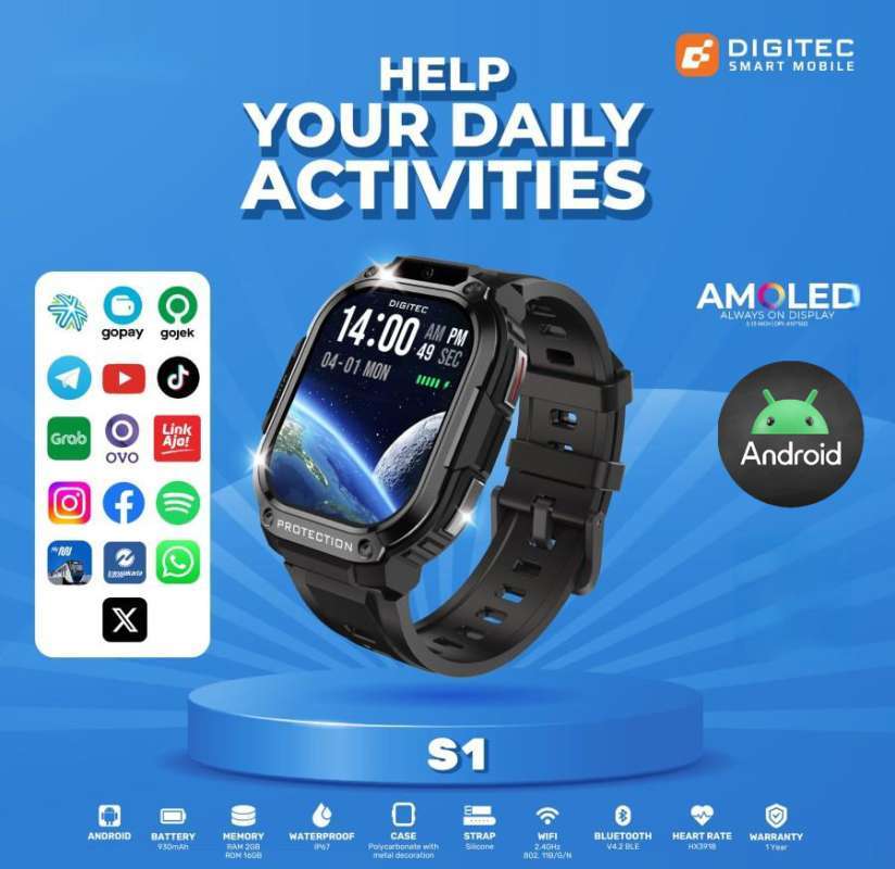 Digit Smart Mobile Promo Digitec Smart Mobile S1 Jam Tangan Hp Smartwatch Handphone GPS 4g ...