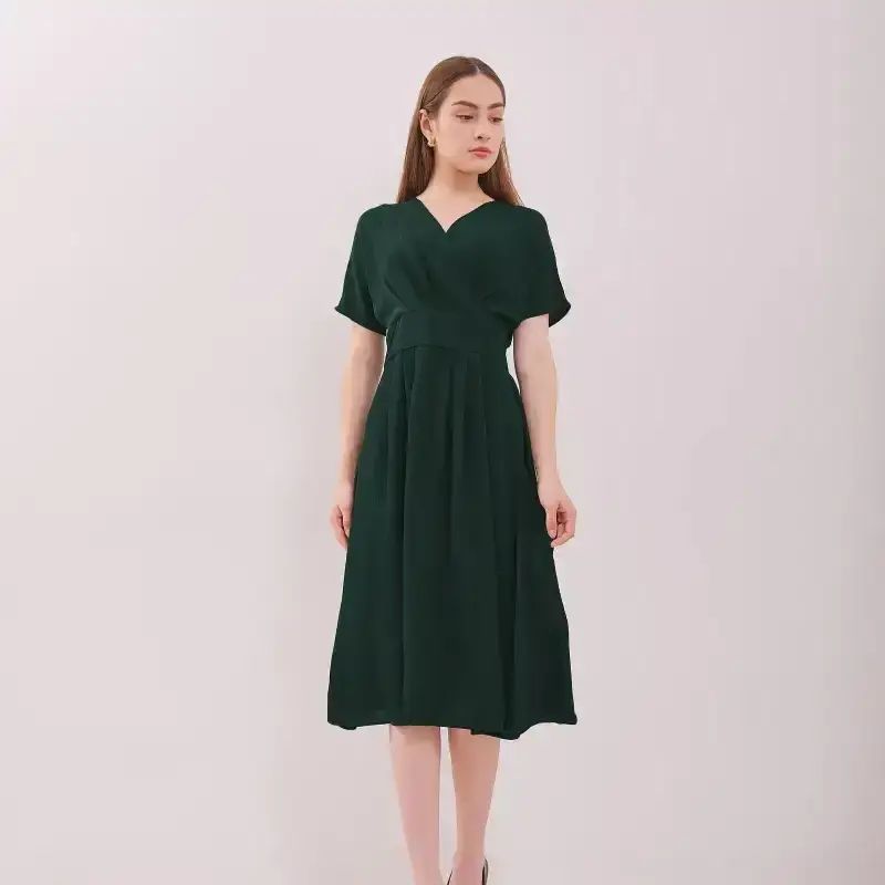 Promo Urban Exchange Cecilia Green Dress - Gaun Midi Dress Kasual Dress  Natal Diskon 41% Di Seller Urban Exchange Flagship Store - Jl.kh Mas  Mansyur No 44 B - D Kecamatan Tanah