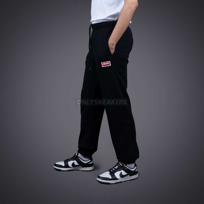 KENZO TEXT SQUARE POCKET BLACK JOGGER PANTS (100% AUTHENTIC)