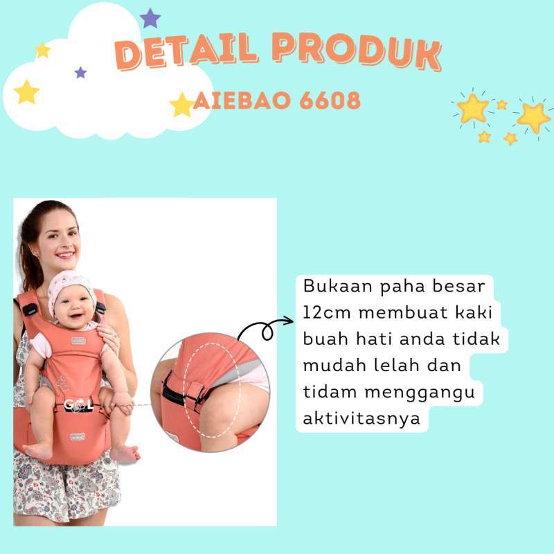 Jual Gendongan Bayi Aiebao Baby Carrier Hipseat Hip Seat Carrier