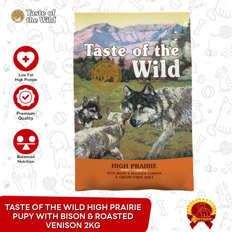 Taste of the Wild High Prairie Puppy Recipe Venison Legumes Dry Dog Food  Makanan Anak Anjing 2kg