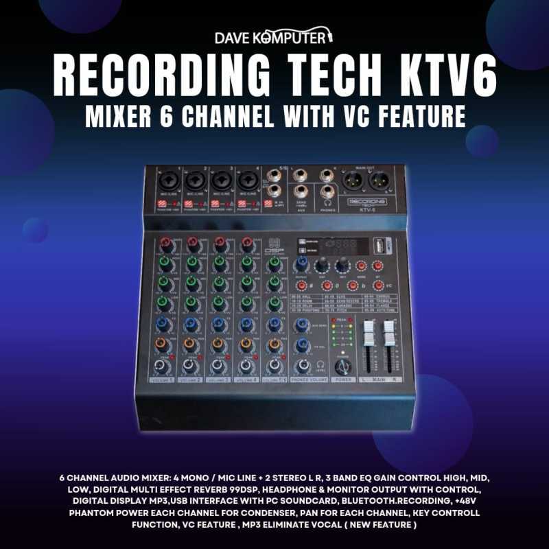 Jual Recording Tech Ktv6 Mixer 6 Channel With Vc Feature Di Seller Dave ...