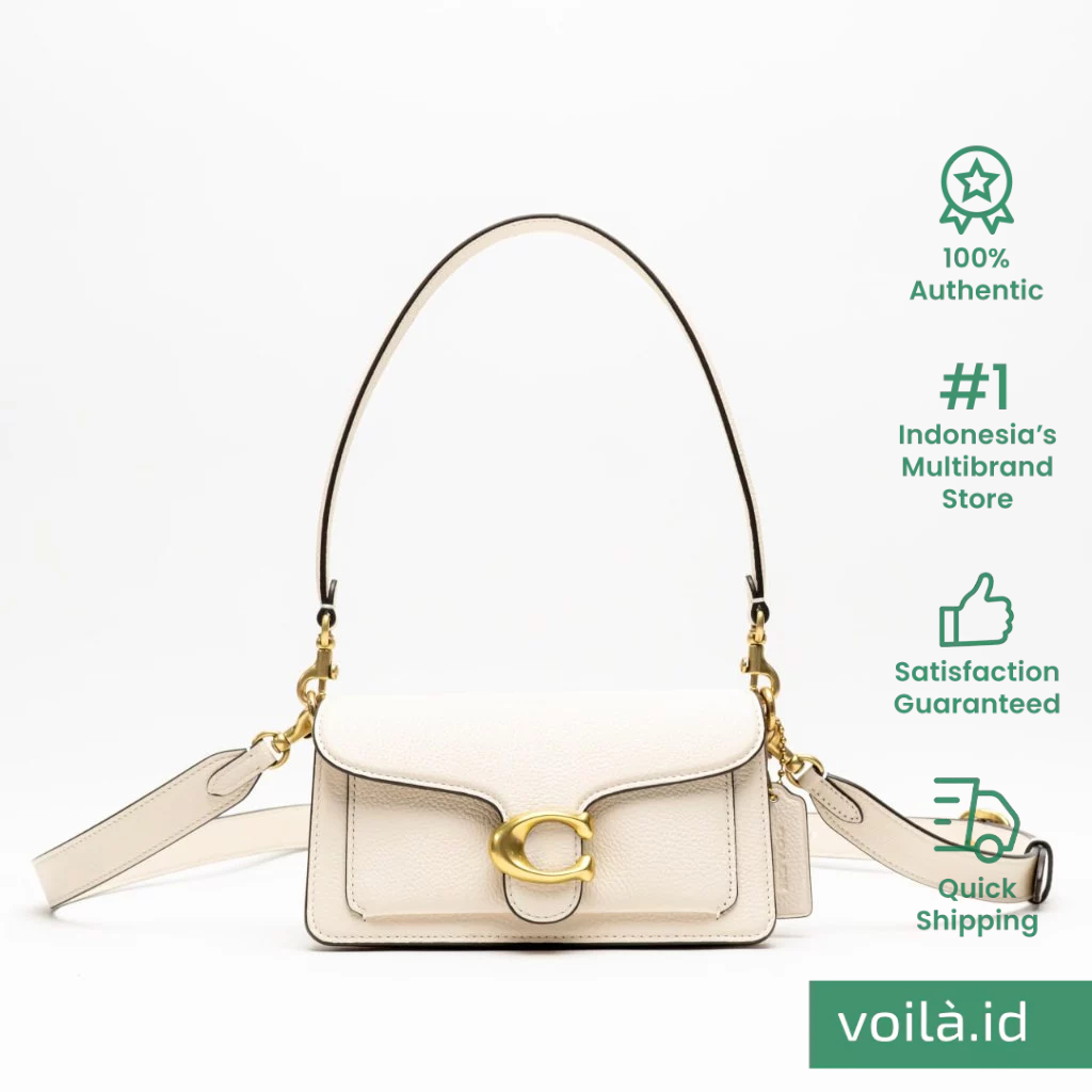 Promo Coach Tabby 20 Polished Leather Shoulder Bag Chalk Diskon 29