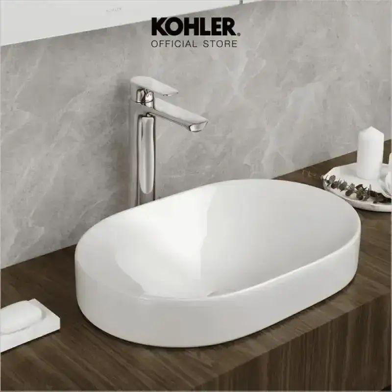 Promo Kohler - Wastafel Chalice Sleek Lavatory Oval Vessel White