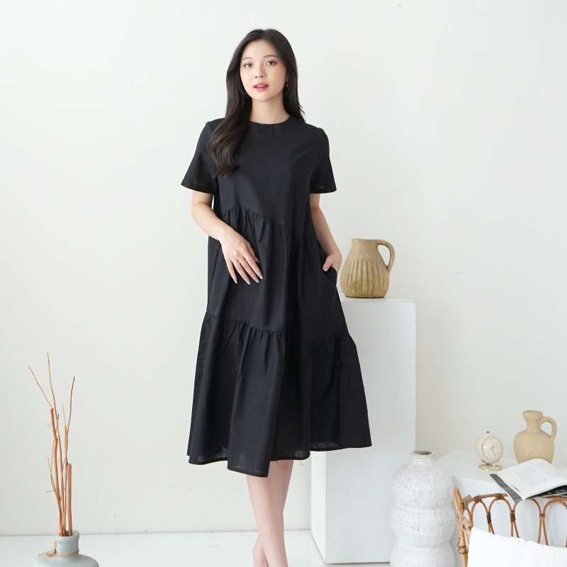 knee length dresses for ladies The Viscose Knit Polo Midi Dress main image 1