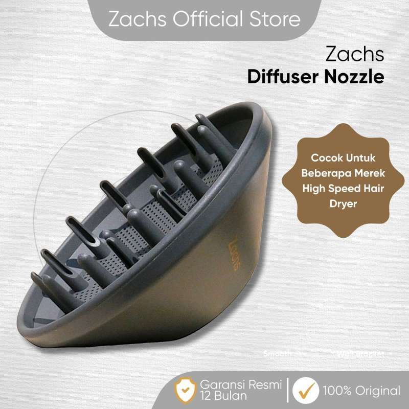 Zachs Diffuser Nozzle Magnetic Hair Dryer Nosel Magnet Pengering Rambut Angin Menyebar dengan Sisir Gray
