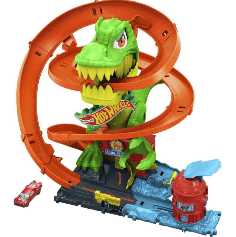 T Rex Hot Wheels Dino Trick Tracks Hot Wheels T-Rex Rampage Track