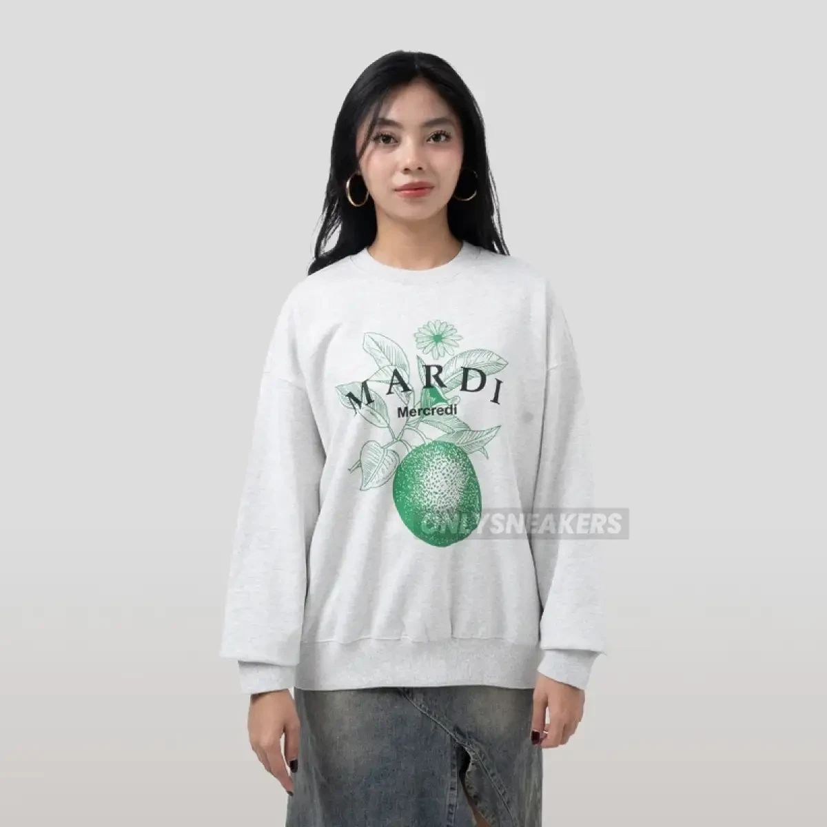Jual Mardi Mercredi Fruit Green Oatmeal Sweatshirt Di Seller 