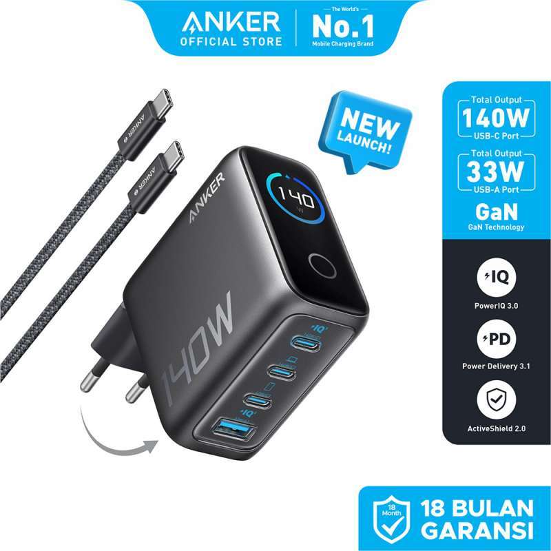 Promo Anker Smart Digital Touch Display 140W Gan Charger Foldable Fast ...