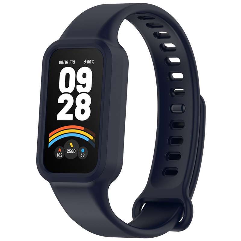 FlexFit Strap for Mi Band Active Redmi Band with Bumper Case (Tali  Rubber Silicone 2in1 untuk Xiaomi Smart Band9 Active)