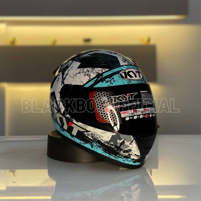 Jual Kyt R10 #3 Helm Full Face - L White Blue / Aqua Blue Di Seller ...
