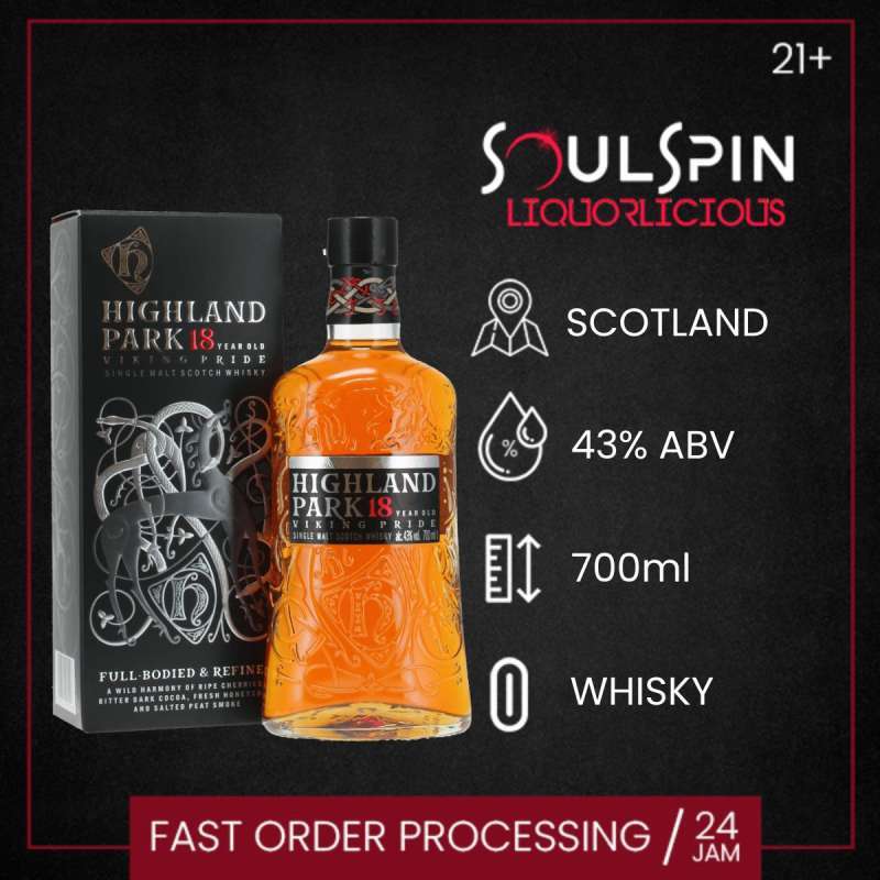 Jual Highland Park 18 Year Old Viking Pride Whisky 700ml Di Seller