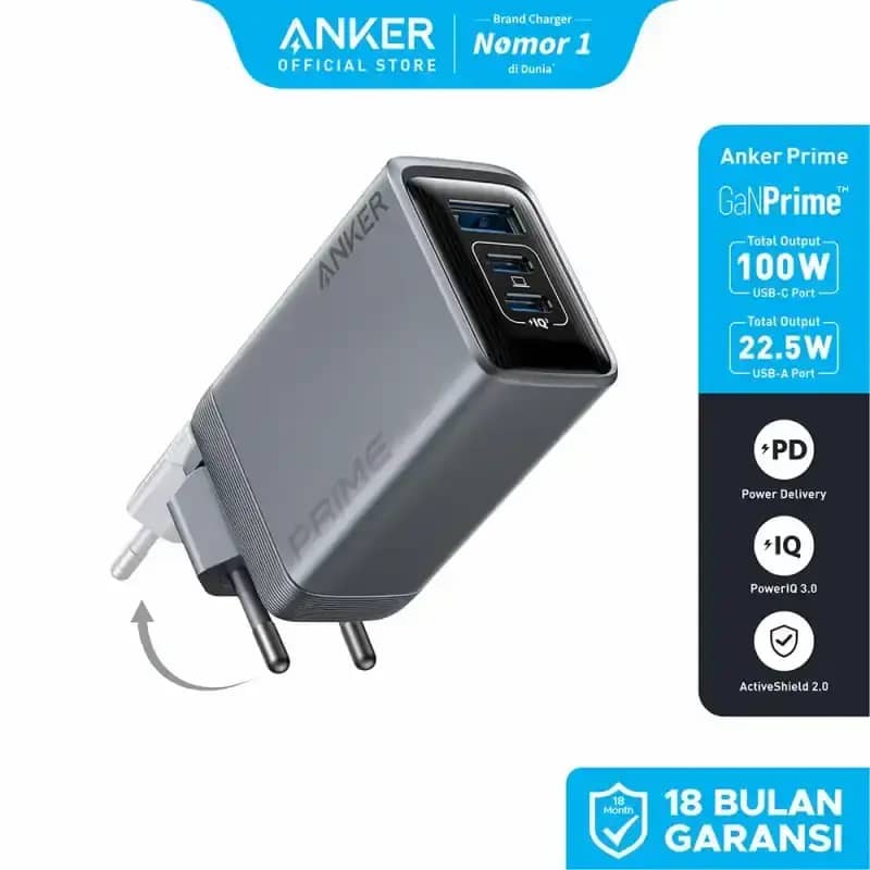 Anker GaN Prime Charger 100W with USB-C Charger Port GaN Wall Charger  Fast Charging A2688