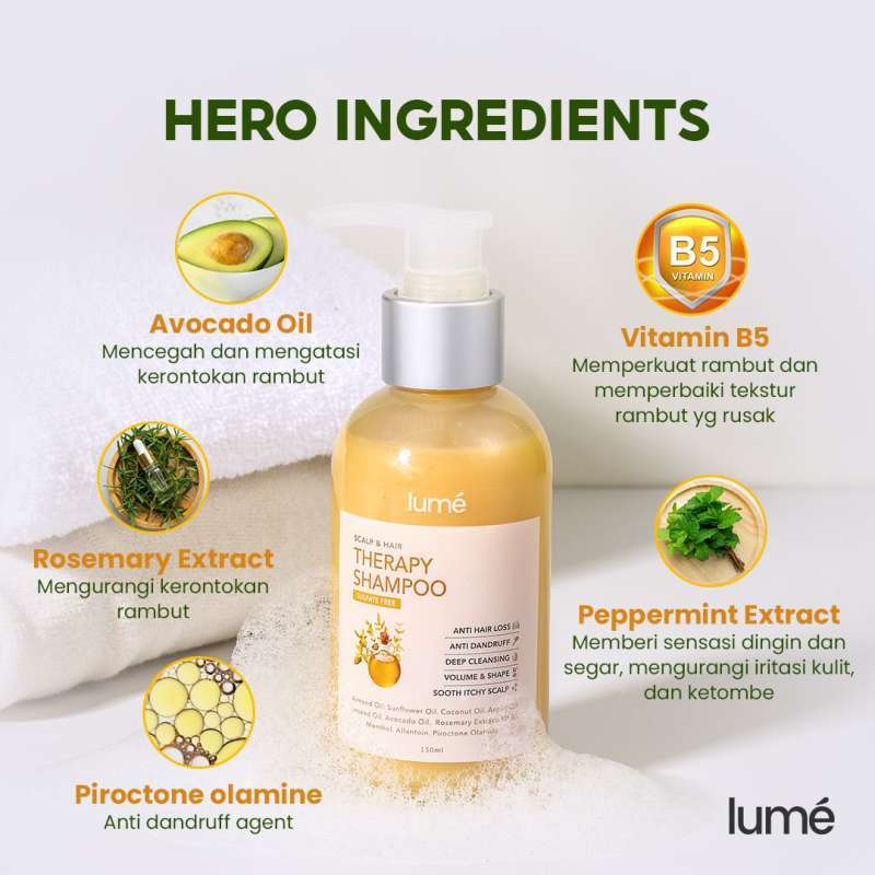 LUME Amande Perfume Scalp Hair Therapy Set Parfum Masker Shampoo  Rambut