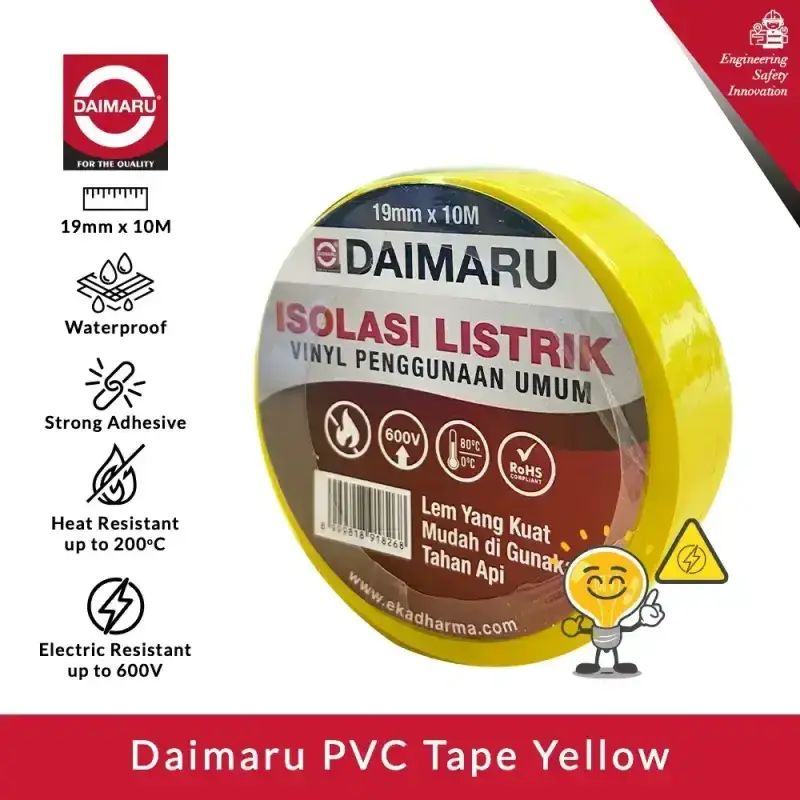 Pvc Strip Kuning Jual Daimaru Pvc Insulation Tape Yellow 19mm X 10m Isolasi Listrik ...