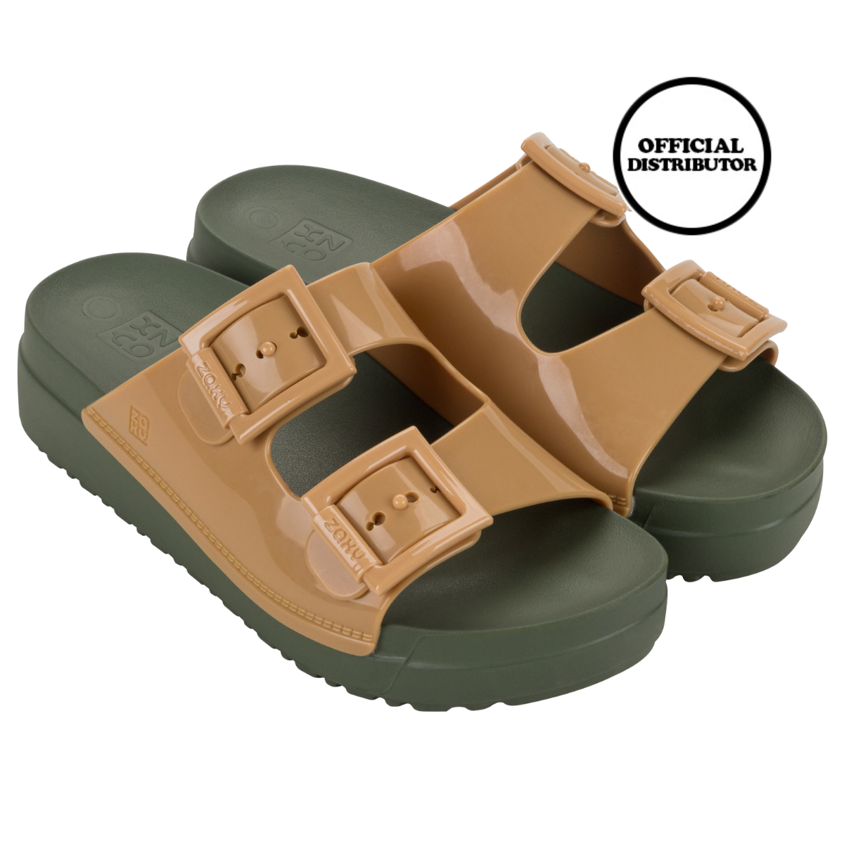 Promo Zaxy Partner High Ad Sandal Flat Wanita Off White/light