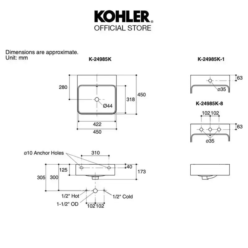 Promo Kohler Forefront Wastafel / Lavatory Wall-hung Putih / White K ...