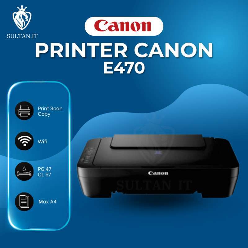Promo E470 Canon Printer Wifi Pixma All In One (print, Scan, Copy