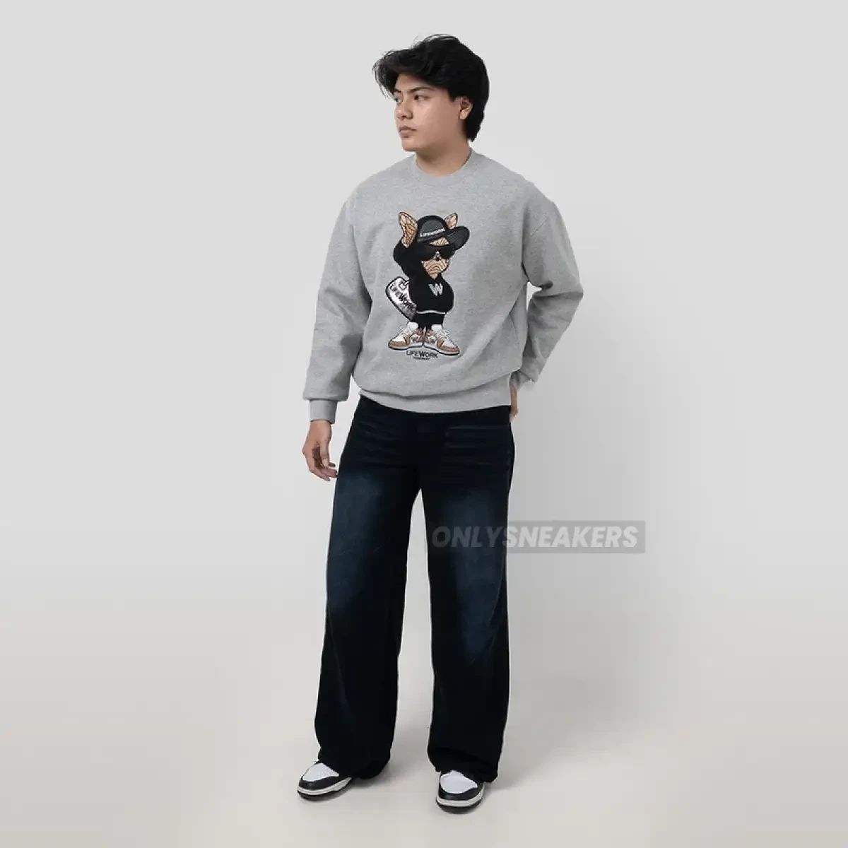Jual Lifework Hooded Hipdog Applique Grey Sweatshirt Di Seller 