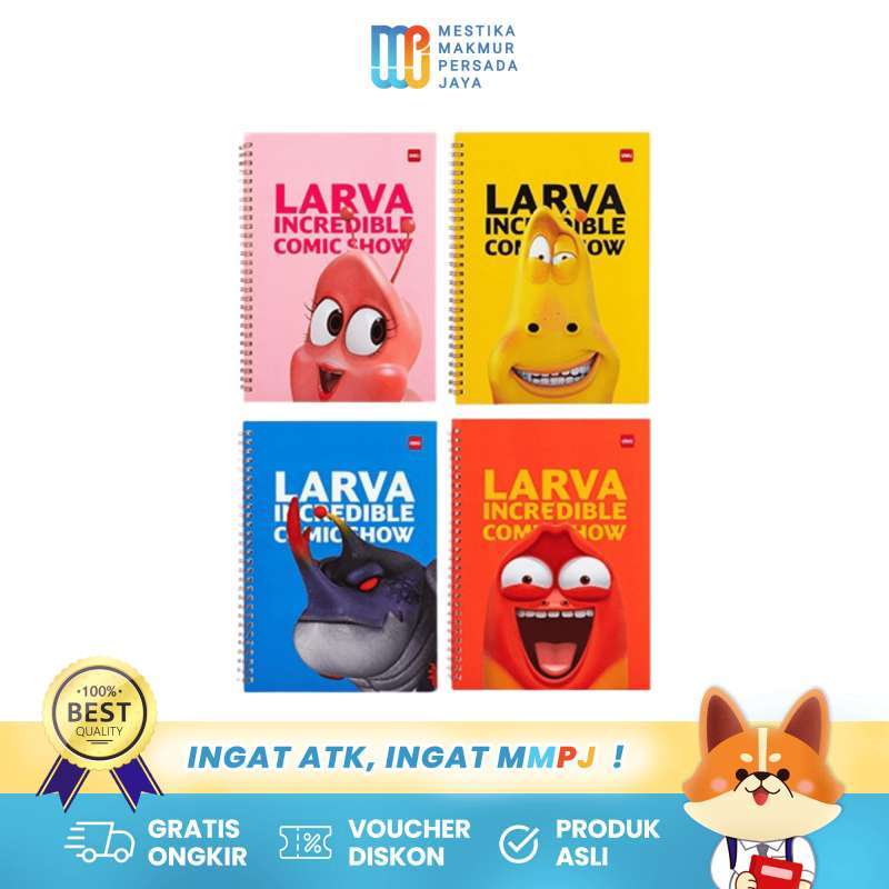 Jual Deli Notebook B5 Isi 60 Lembar Karakter Larva Lucu Buku