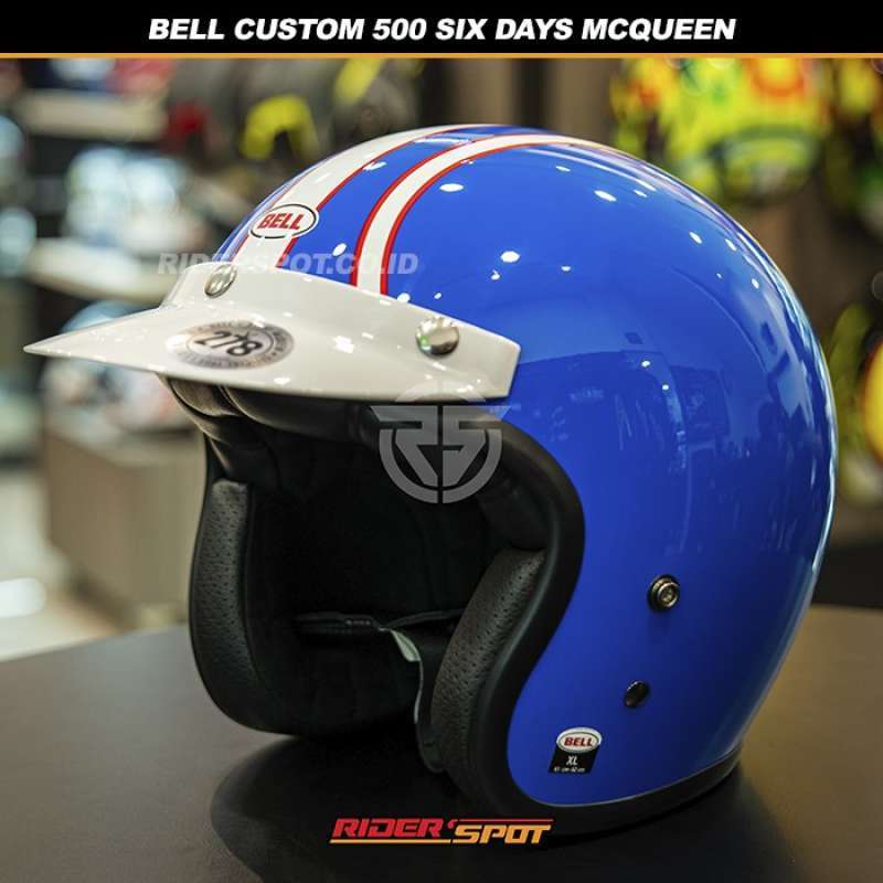 Helm Motor BELL Custom 500 Six Days McQueen Classic Helmet Original USA