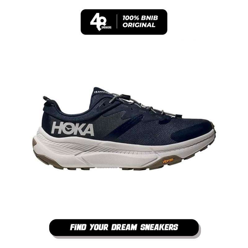 Sepatu Lari Pria Hoka Transport Men's Outdoor Shoes Varsity Navy White  (1123153VN) Original