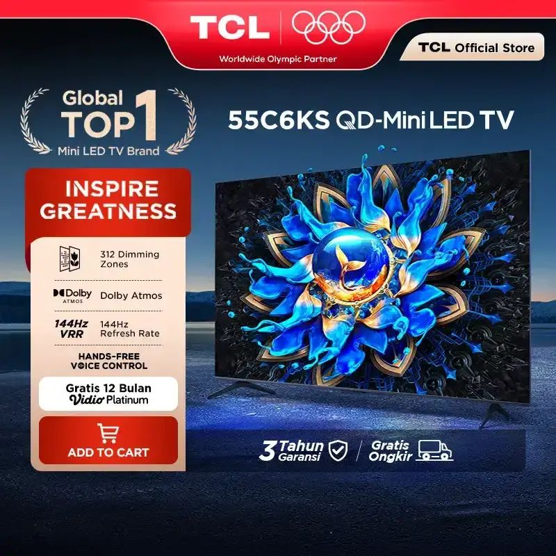 Promo [4k Quantum Dot Mini Led Tv] Tcl 55 Inch C6ks - 312 Dimming Zone ...