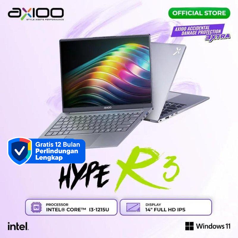 Axioo MyBook Hype-R 3 Notebok di Grey dengan Intel i3-1215U, 12GB RAM, dan 256GB SSD untuk Multitasking Efektif pada Layar 14 FHD bagi Pelajar Terus Bergerak