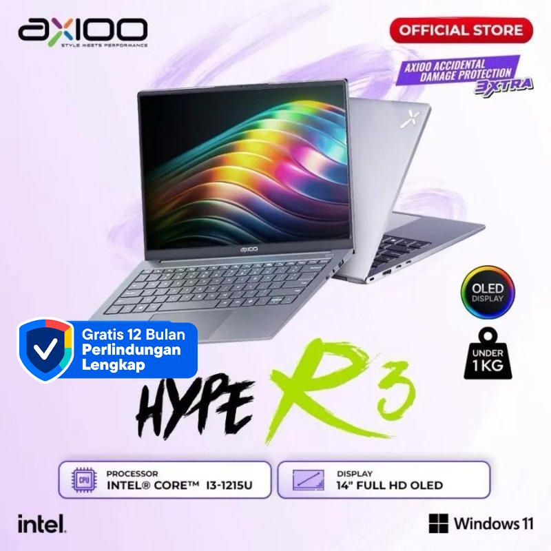 Axioo MyBook Hype R3 OLED Notebook in Grey with Intel i3-1215U, 24GB RAM, 256GB SSD, 14 FHD OLED Screen & Lightweight Design for Multitasking