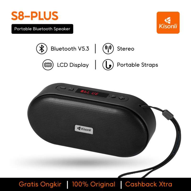 KISONLI Mini Bluetooth Speaker S8-PLUS with Advanced Bluetooth 5.3, 1200mAh Battery, TWS Stereo, Ideal for Portable Music on the Go for Tech Enthusiasts