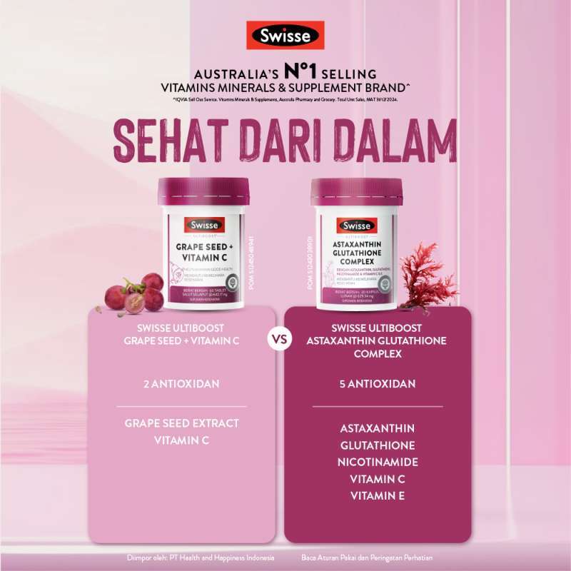 swisse astaxanthin glutathione complex Bundling Swisse Ultiboost Astaxanthin Glutathione Complex 30s + Swisse  Beauty Hair Skin Nails 30s