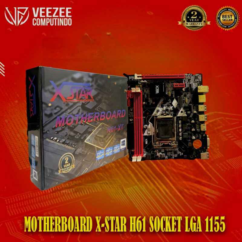 Promo Motherboard Mobo Mb X-star H61 Lga 1155 Slot Nvme Baru Murah